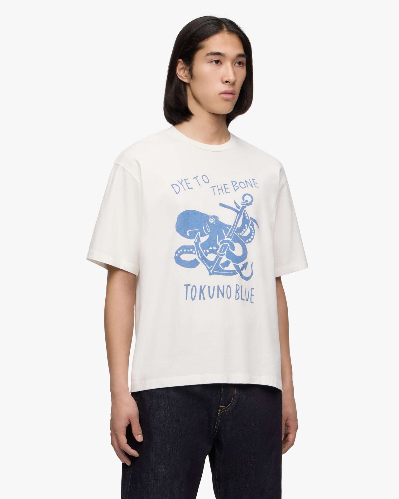 Momotaro Jeans MMTS6026 WHT ZIMBABWE COTTON S/S TEE - OCTOPUS