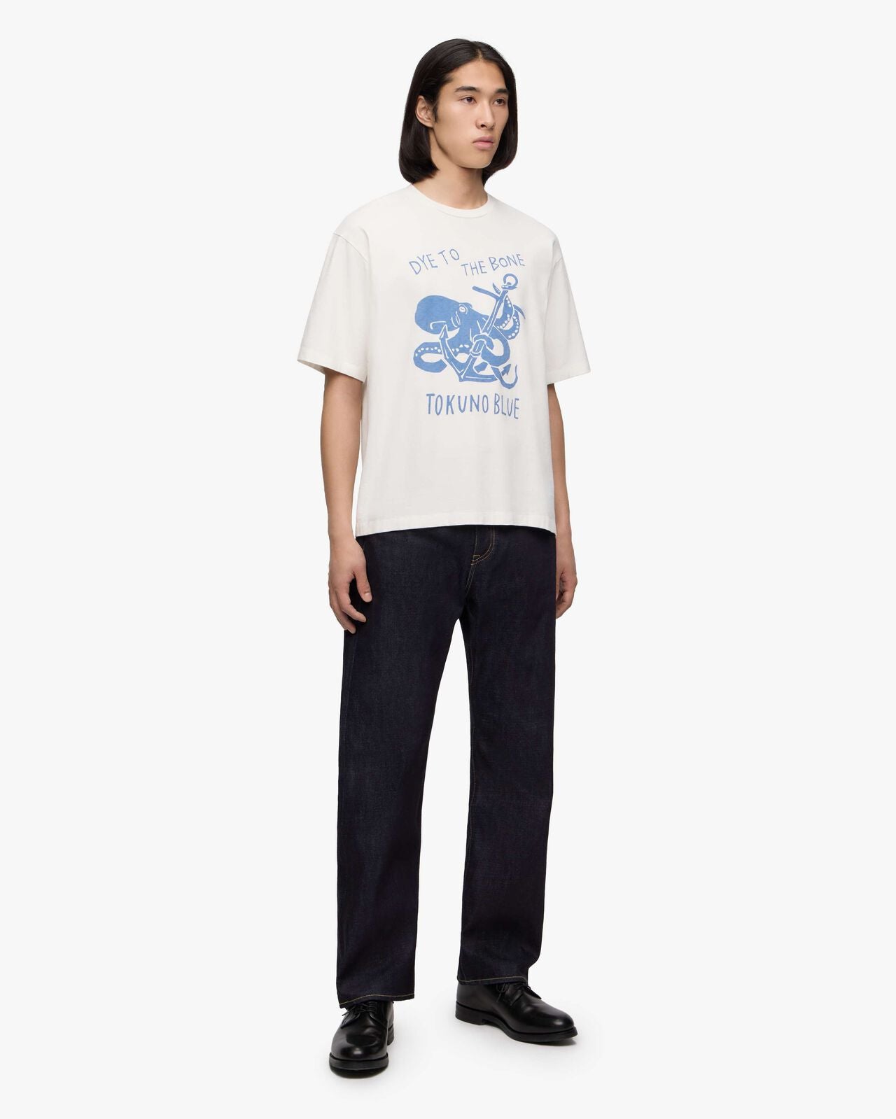 Momotaro Jeans MMTS6026 WHT ZIMBABWE COTTON S/S TEE - OCTOPUS