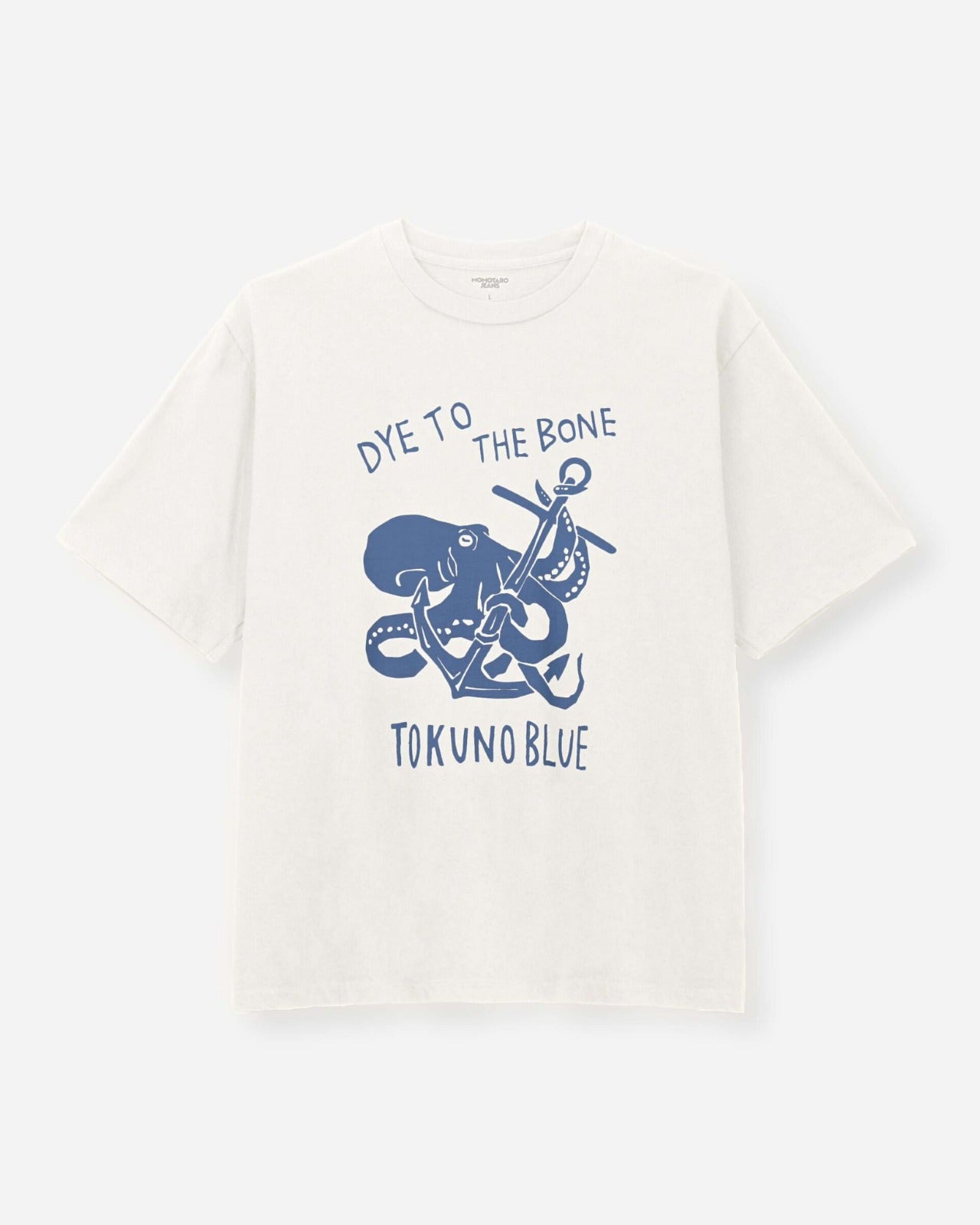 Momotaro Jeans MMTS6026 WHT ZIMBABWE COTTON S/S TEE - OCTOPUS