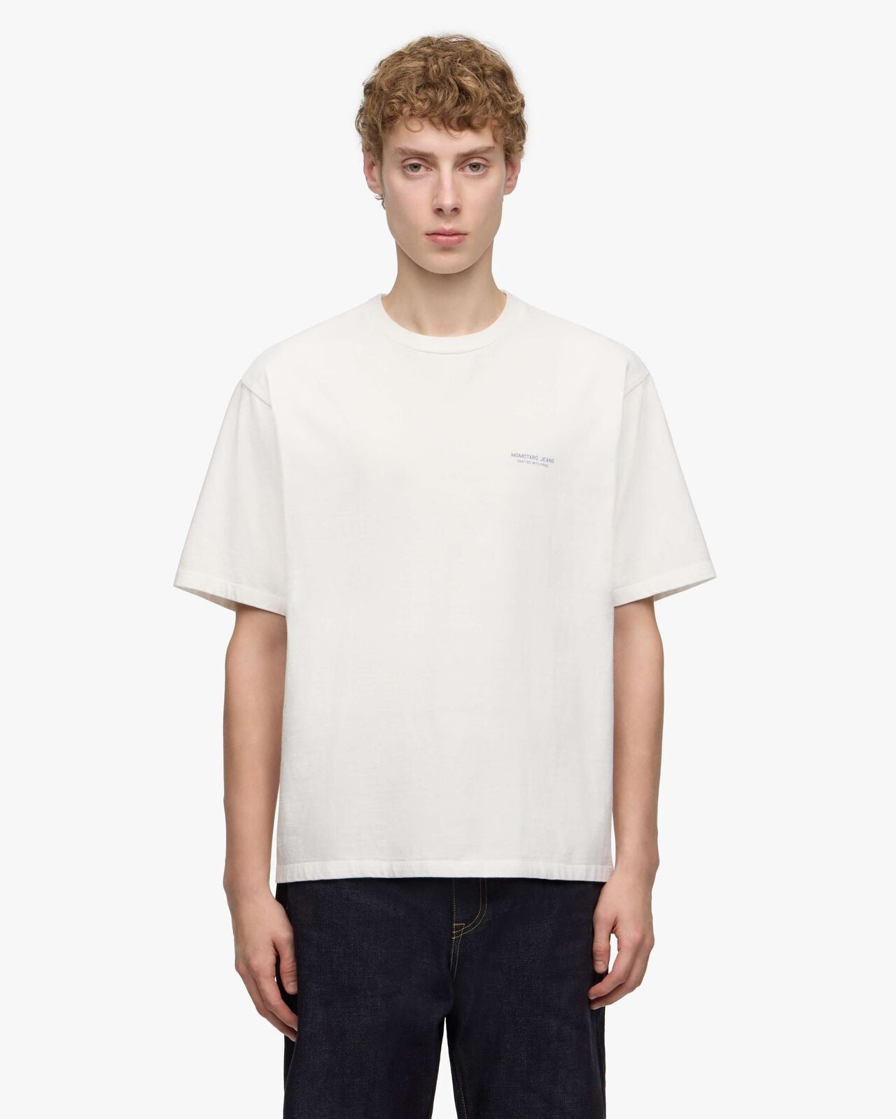 Momotaro Jeans MMTS6024 WHT ZIMBABWE COTTON S/S TEE - GHOST SHIP