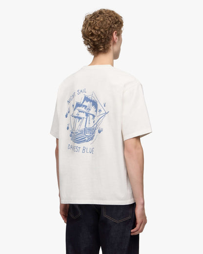 Momotaro Jeans MMTS6024 WHT ZIMBABWE COTTON S/S TEE - GHOST SHIP