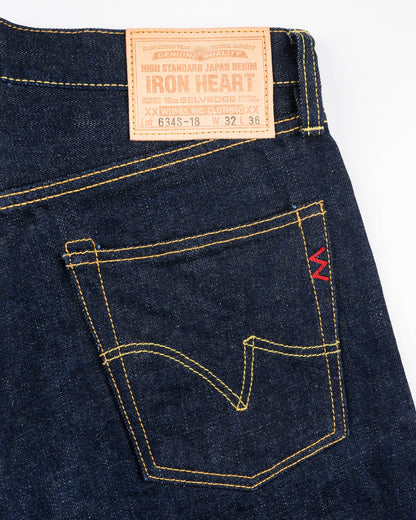 Iron Heart IH-634S-18 18oz Vintage Selvedge Denim Straight Cut Jeans - Indigo