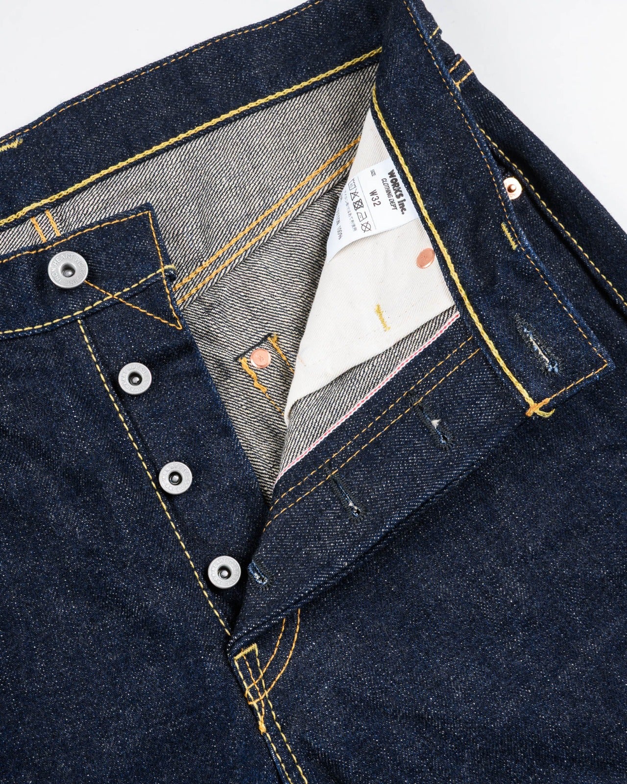 Iron Heart IH-634S-18 18oz Vintage Selvedge Denim Straight Cut Jeans - Indigo