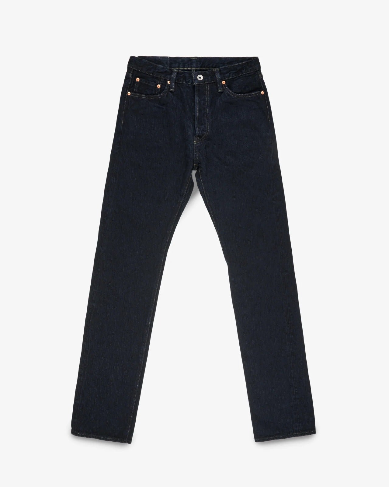 Iron Heart IH-888S-SLBod 16oz Slubby Selvedge Denim Relaxed Tapered Cut Jeans - Indigo Overdyed Black