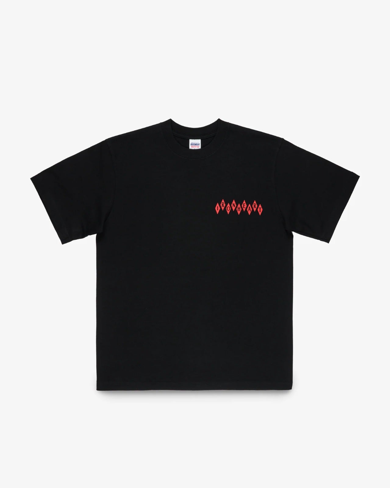 Iron Heart IHT-777-BLK 7.5oz Printed Loopwheel Crew Neck T-Shirt - Black
