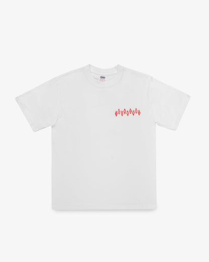 Iron Heart IHT-777-WHT 7.5oz Printed Loopwheel Crew Neck T-Shirt - White