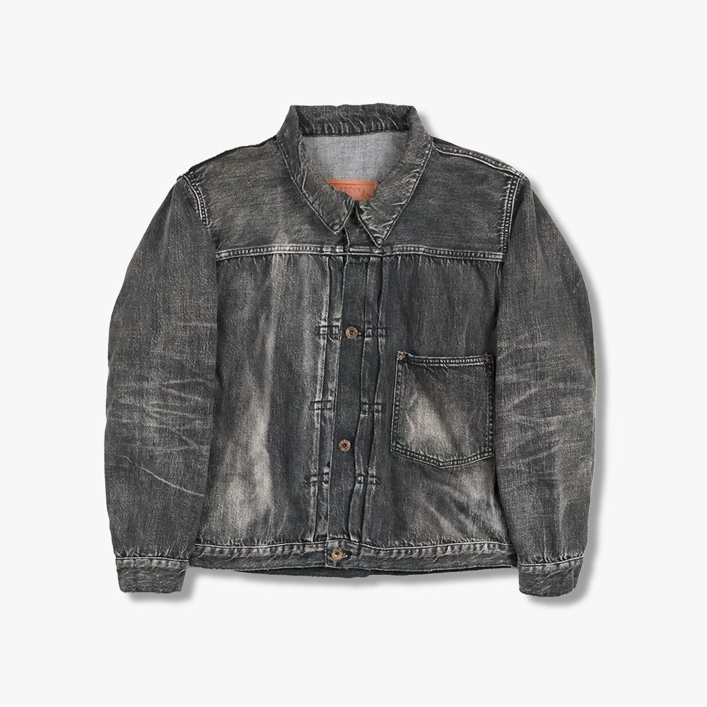 FullCount S2107BKSSHW - WWII Model 11.5oz Black Denim Jacket HW "Master Of Reaity"