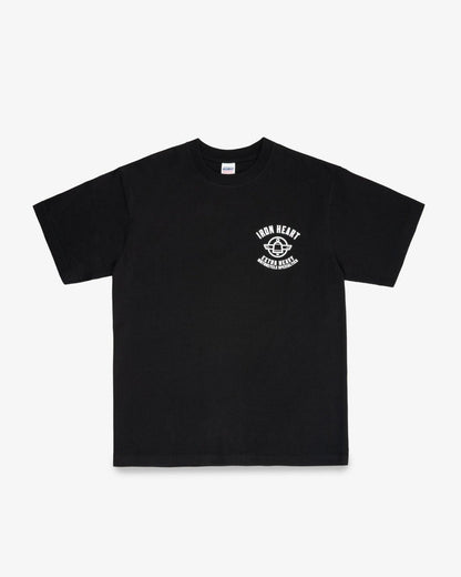 Iron Heart IHT-2503 7.5oz Printed Loopwheel Crew Neck T-Shirt Black