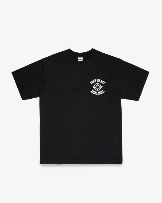 Iron Heart IHT-2503 7.5oz Printed Loopwheel Crew Neck T-Shirt Black