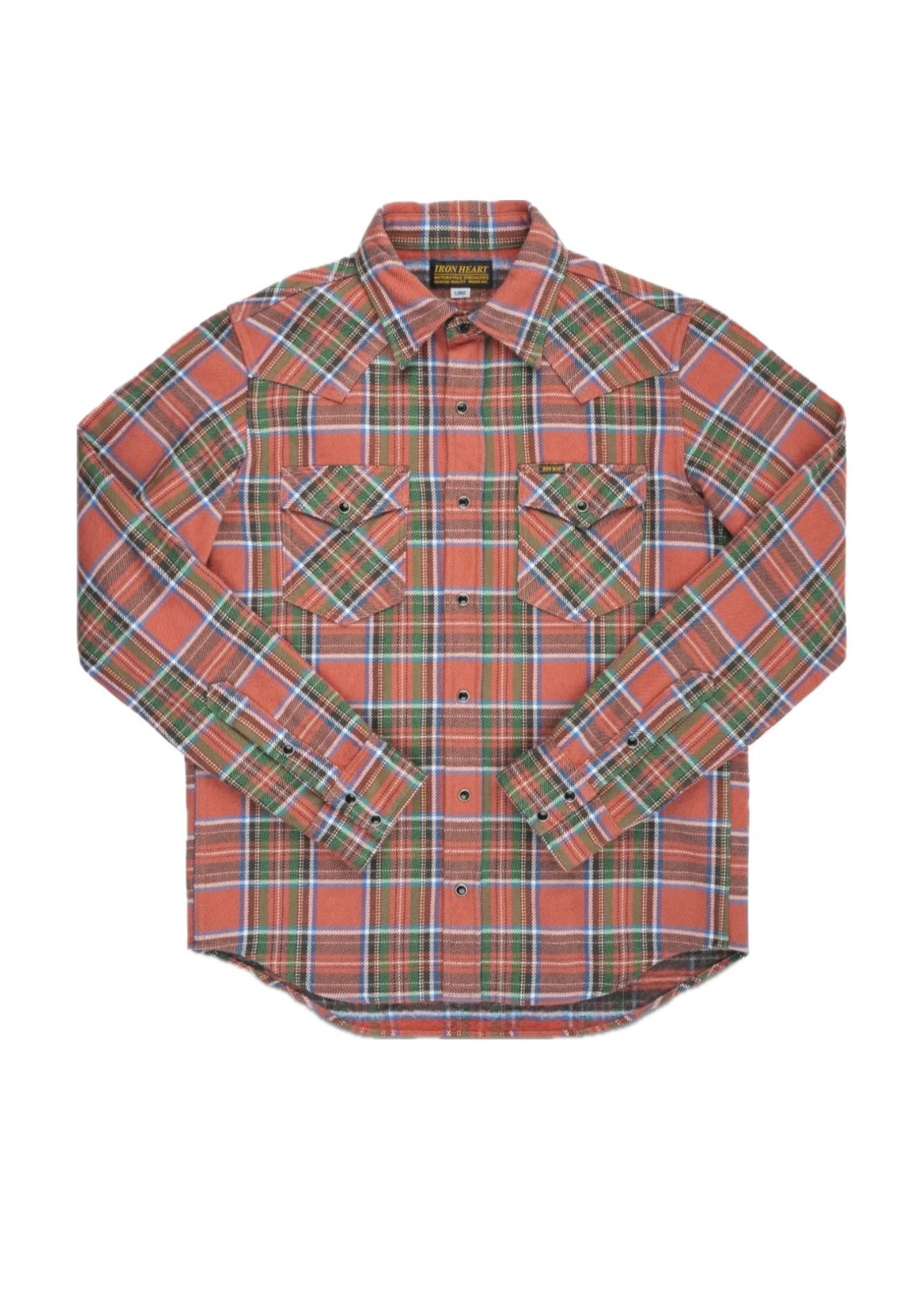 Iron Heart IHSH-436 Ulta Heavy Flannel American Check Western Shirt-Red "The Watermelon Man"