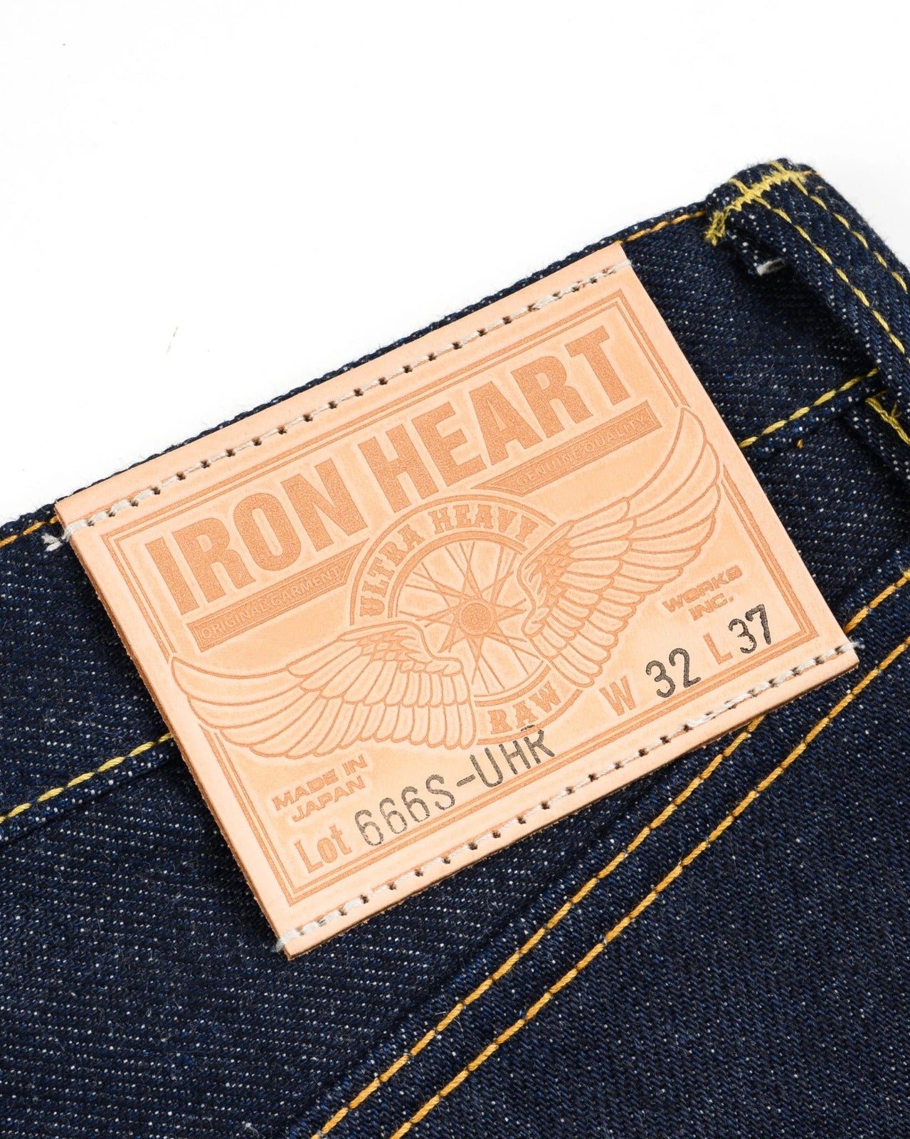 Iron Heart IH-666S-UHR 21/23oz Ultra Heavy Raw Selvedge Denim Slim Straight Cut Jeans - Indigo