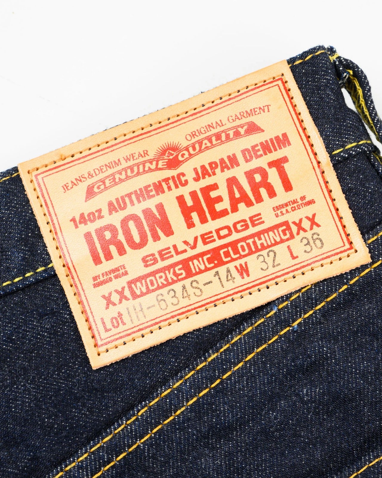 Iron Heart IH-634S-142 14oz Selvedge Denim Straight Cut Jeans - Indigo