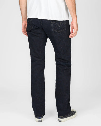 Iron Heart IH-888S-SLBod 16oz Slubby Selvedge Denim Relaxed Tapered Cut Jeans - Indigo Overdyed Black