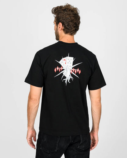 Iron Heart IHT-777-BLK 7.5oz Printed Loopwheel Crew Neck T-Shirt - Black