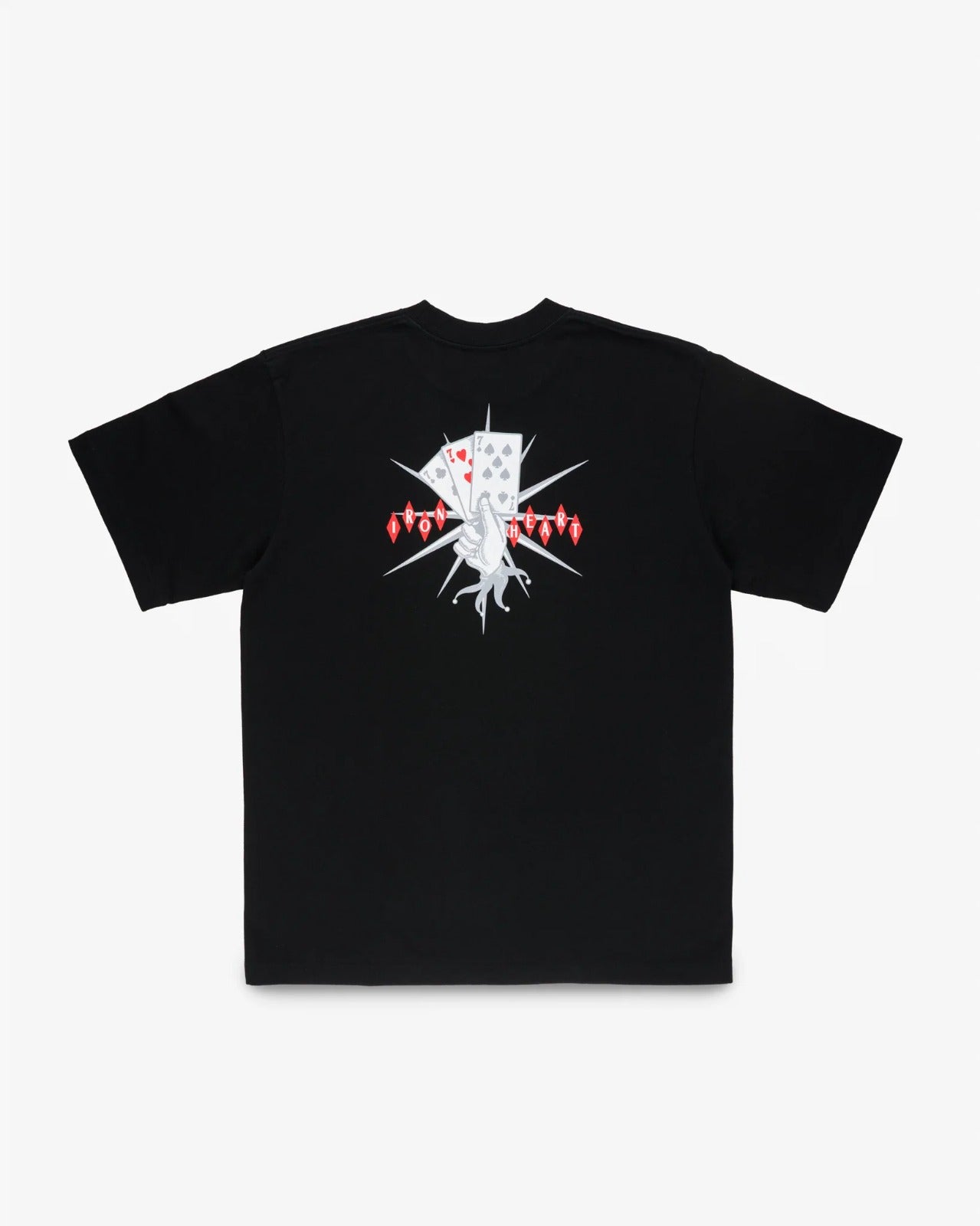 Iron Heart IHT-777-BLK 7.5oz Printed Loopwheel Crew Neck T-Shirt - Black