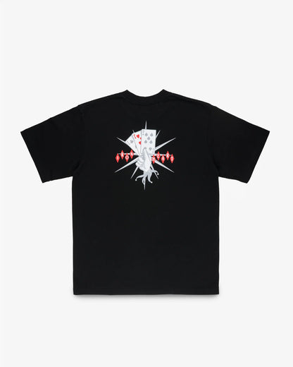 Iron Heart IHT-777-BLK 7.5oz Printed Loopwheel Crew Neck T-Shirt - Black