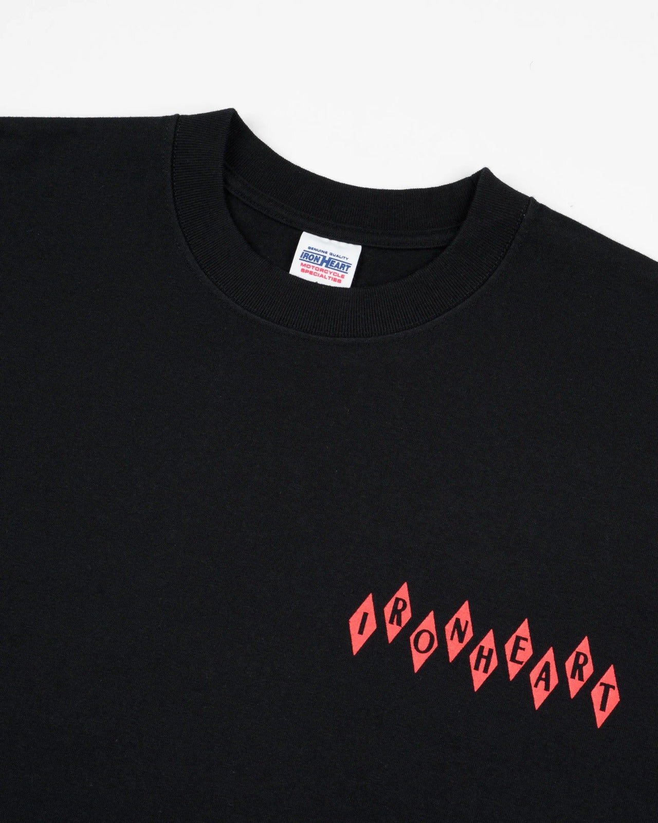 Iron Heart IHT-777-BLK 7.5oz Printed Loopwheel Crew Neck T-Shirt - Black