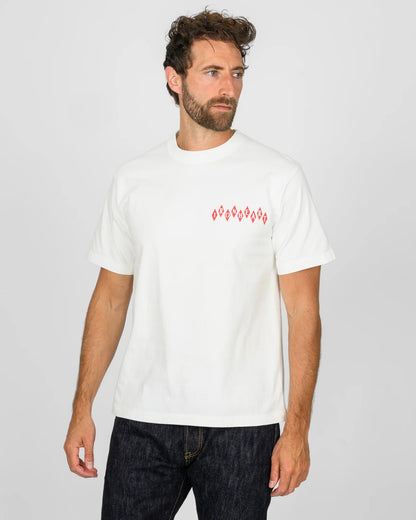 Iron Heart IHT-777-WHT 7.5oz Printed Loopwheel Crew Neck T-Shirt - White