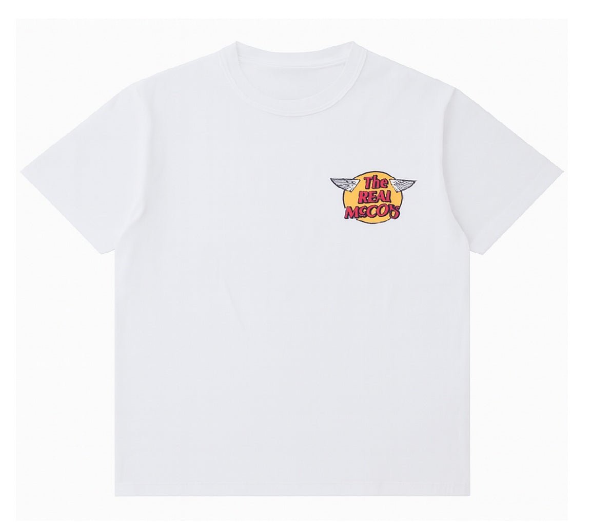 The Real Mccoys MC24004 010 White Logo Tee S/S