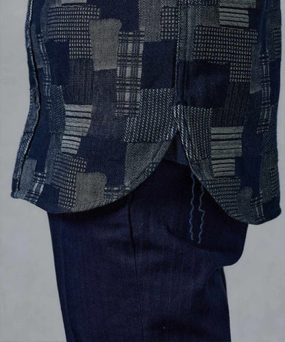 Momotaro Shirt MXLS1003 Patchwork Jacquard Shirt