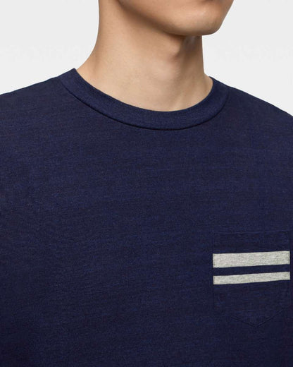 Momotaro Jeans MXTS1040 ID  YARN DYED S/S POCKET TEE - INDIGO
