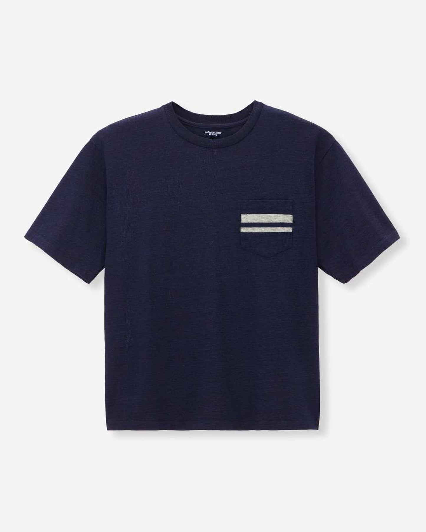 Momotaro Jeans MXTS1040 ID  YARN DYED S/S POCKET TEE - INDIGO