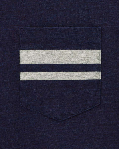 Momotaro Jeans MXTS1040 ID  YARN DYED S/S POCKET TEE - INDIGO